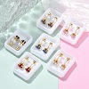Flat Round Glass Ear Fake Plugs EJEW-H105-22G-C-3