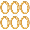 SUNNYCLUE 6Pcs Rack Plating Brass Spring Gate Rings KK-SC0004-76-1