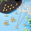 12Pcs Brass & Glass Imitation Cat Eye Round Charms PALLOY-TAC0237-02-7