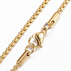304 Stainless Steel Box Chain Necklaces NJEW-L450-05G-1