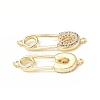 Eco-Friendly Rack Plating Brass Micro Pave Clear Cubic Zirconia Connector Charms KK-F845-05G-1