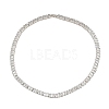 6MM Brass Pave Clear Cubic Zirconia Rectangle Tennis Necklaces KK-CBA4547-12P-5