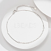 925 Sterling Silver Cable Chain Anklet AJEW-Z029-22P-2