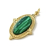 Ion Plating(IP) 304 Stainless Steel Pave Faceted Synthetic Malachite Pendants FIND-Z028-40B-2