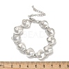 Brass Flat Round Links Bracelets for Women KK-B124-11P-5
