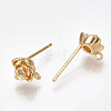 Brass Cubic Zirconia Stud Earring Findings X-KK-S350-012G-2