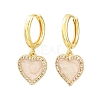 Brass Micro Pave Cubic Zirconia Hoop Dangle Earrings KK-CBA8324-16G-02-4