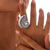 Conch Alloy Adjustable Rings for Women RJEW-B108-03P-1
