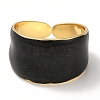 Enamel Plain Band Open Cuff Rings RJEW-E069-01G-10-2