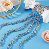 Electroplate Transparent Glass Beads Strands GLAA-TAC0028-009E-4