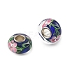 Lampwork & Brass Core European Beads LAMP-P019-01P-02-2