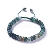 Adjustable Natural Indian Agate Braided Bead Bracelets BJEW-F369-A04-1