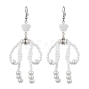 Bowknot with Star Natural Shell & Glass Seed Dangle Earring EJEW-MZ00123-1