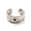 304 Stainless Steel Open Cuff Ring Components STAS-Z091-03P-01-2