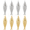 8Pcs 2 Colors Rack Plating Brass Micro Pave Clear Cubic Zirconia Pendants KK-BC0015-84-1