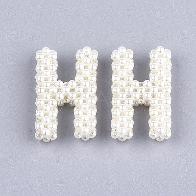 Handmade ABS Plastic Imitation Pearl Woven Beads FIND-T039-18-H-1