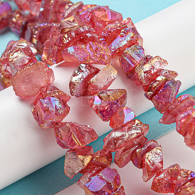 1 Strand Electroplated Natural Quartz Beads Strands G-PA0001-18B-1