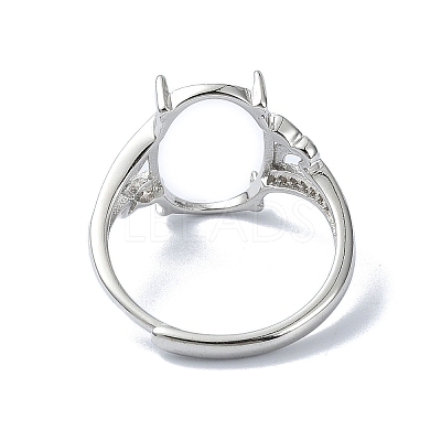 Adjustable 925 Sterling Silver 4 Prongs Ring Settings STER-K179-27P-1