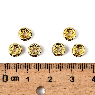 Brass Rhinestone Spacer Beads RB-A014-Z6mm-17G-1