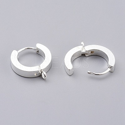 201 Stainless Steel Huggie Hoop Earrings Findings X-STAS-A167-01A-S-1