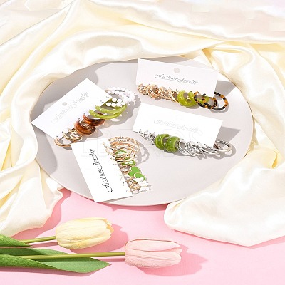 5 Sets 5 Colors Alloy Hoop Earring Sets EJEW-FS0001-23A-1