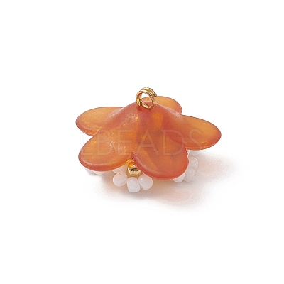 Glass Seed Beaded Flower Pendants PALLOY-MZ01128-02-1