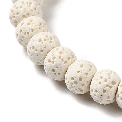 Natural Lava Rock Dyed Beads Strands G-Z036-B01-04-1