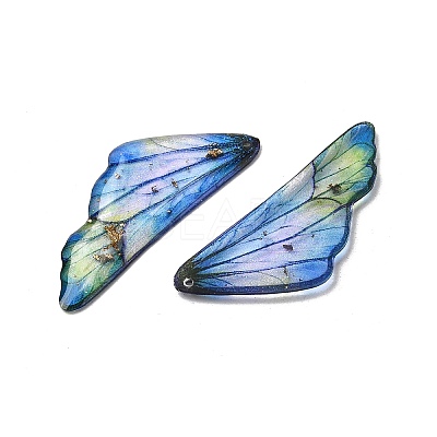 2Pcs Transparent Epoxy Resin Pendants RESI-A044-04D-1