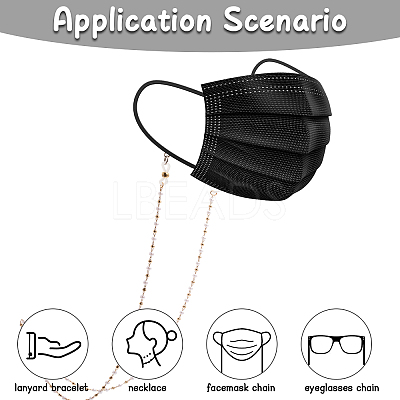 3Pcs 3 Color Plastic Round Beaded Eyeglasses Chains AJEW-GL0001-64-1