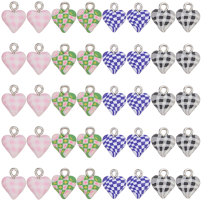 40Pcs 4 Styles Handmade Polymer Clay Charms CLAY-SC0002-91A-1