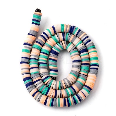 Handmade Polymer Clay Beads Strands CLAY-R089-6mm-T02B-34-1