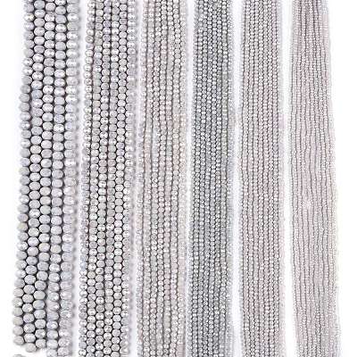 Electroplate Glass Beads Strands EGLA-A044-P8mm-B19-1