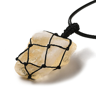Irregular Nuggets Natural Citrine Pendant Necklace G-H286-02D-1