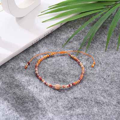 Adjustable Nylon Thread Braided Bead Bracelets BJEW-JB05658-1