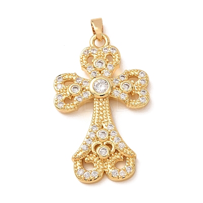 Brass Micro Pave Cubic Zirconia Pendants CU-CBA2F11-17G-1