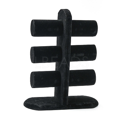 Wooden Velours T-Bar Bracelet/Bangle Display Stands BDIS-N018-01-1