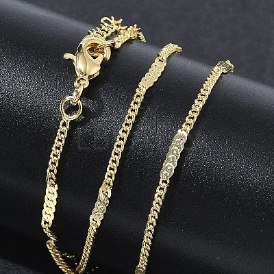 2MM Brass Curb Chain Necklaces for Women KK-CBA4FD4-15G-1