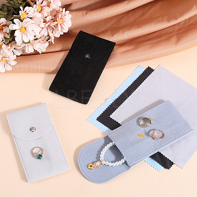 3 Sets 3 Colors Rectangle Velvet Single Watch Storage Bags ABAG-BBC0001-11-1