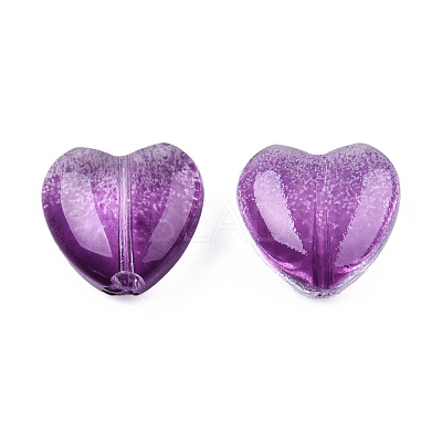 Transparent Spray Painted Glass Beads GLAA-N035-030-C06-1
