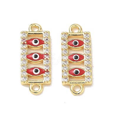 Brass Micro Pave Clear Cubic Zirconia Connector Charms CU-CBA6305-11G-B-1