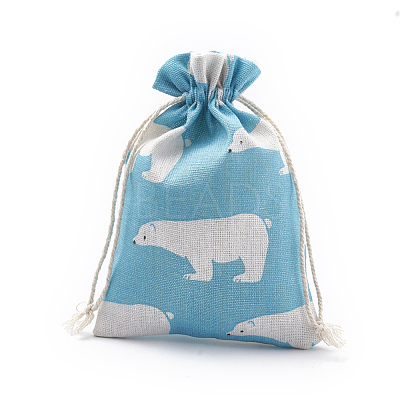 Polycotton(Polyester Cotton) Packing Pouches Drawstring Bags ABAG-S003-01A-1