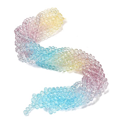 Transparent Painted Glass Beads Strands DGLA-A034-T6mm-A15-1