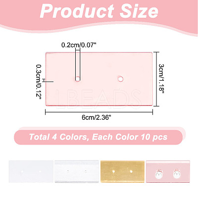 4 Colors Acrylic Single Earring Display Card ODIS-AR0001-05A-1