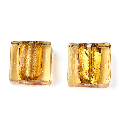 Handmade Silver Foil Lampwork Beads X-FOIL-S006-12x12mm-07-1