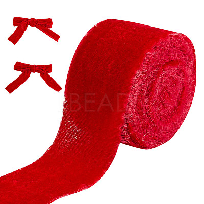 5 Yards Polyester Frayed Ribbon OCOR-WH0082-226A-01-1
