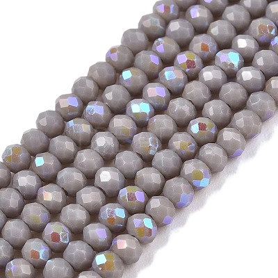 Electroplate Opaque Solid Color Glass Beads Strands EGLA-A044-P1mm-L10-1