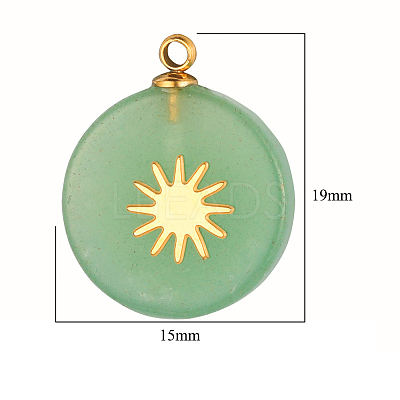 Natural Green Aventurine Pendants FIND-PW0015-02B-05-1