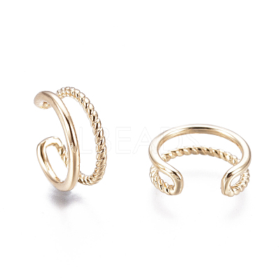 Brass Cuff Earrings EJEW-I249-16G-1