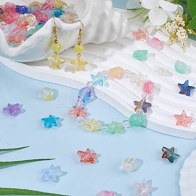 80Pcs 2 Styles Transparent Glass Beads GLAA-SC0003-31-1