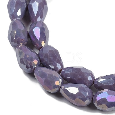 Opaque Solid Color Electroplate Glass Beads Strands LS-EGLA-N013-P10mm-B09-1